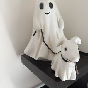 Charming White Ghost and Dog Figurine